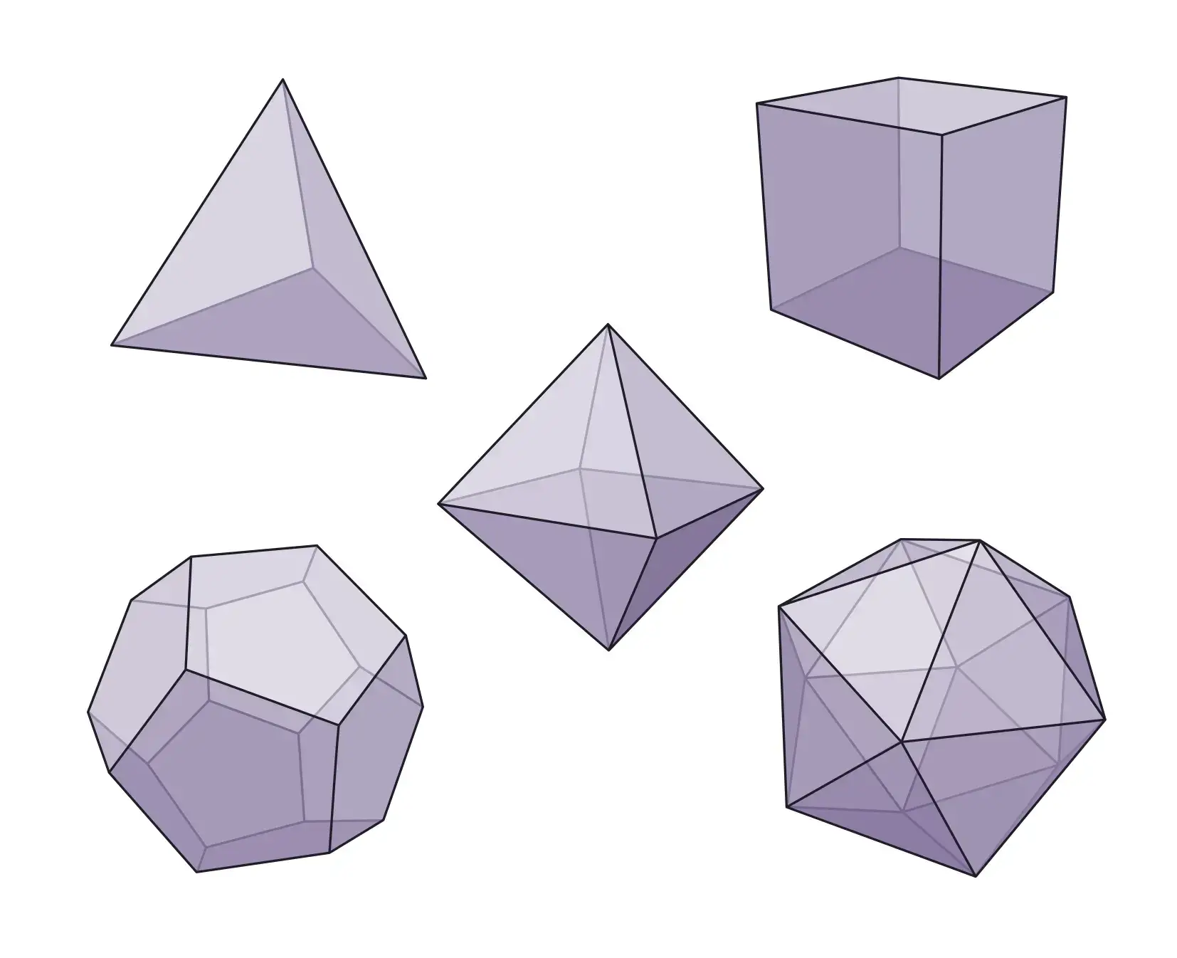 Platonic Solids Transparent